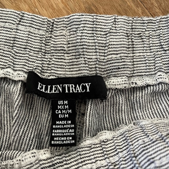 Ellen Tracy Striped Linen Shorts, Sz M - Picture 3 of 5